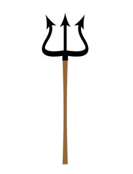 Trident isolated. Weapon of Satan and devil. Spear Poseidon Stock Illustration