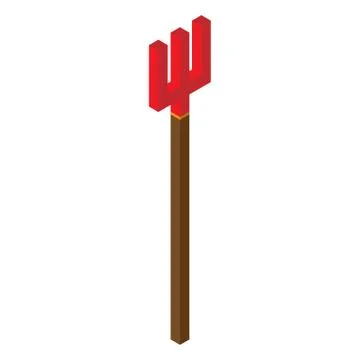 Trident isometric 3d icon on white background vector illustration Stock Illustration