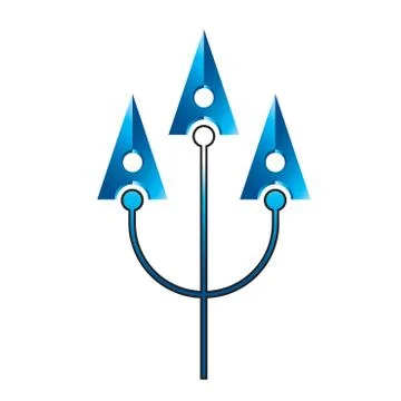 Trident with letter A Stock Illustration
