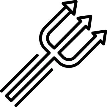Trident Line Icon Design Stock Illustration