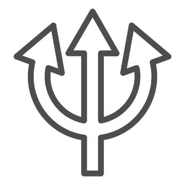 Trident line icon. Devil pitchfork evil fork sign. Halloween party vector design Stock Illustration