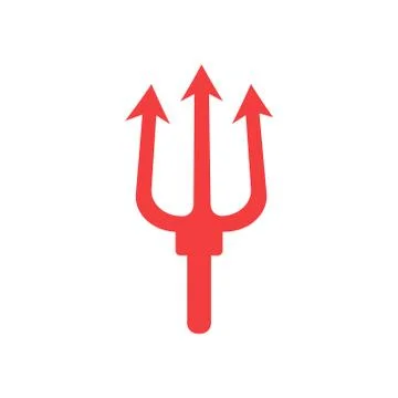 Trident logo design. Pitchfork devil set. Trident devil icon Stock Illustration