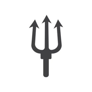 Trident logo design. Pitchfork devil set. Trident devil icon Stock Illustration