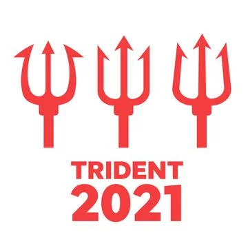 Trident logo design. Pitchfork devil set. Trident devil icon Stock Illustration