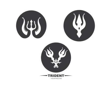 Trident Logo Template vector icon illustration Illustrazione stock