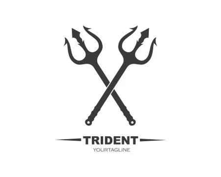Trident Logo Template vector icon illustration Illustrazione stock