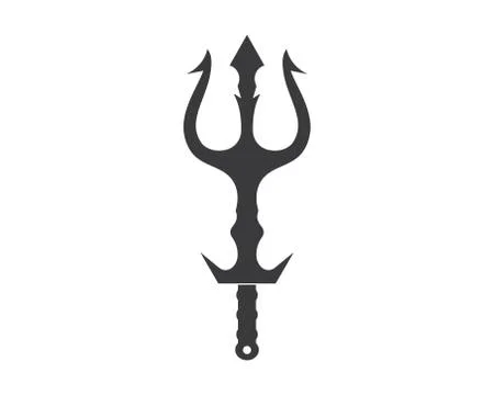 Trident Logo Template vector icon illustration Illustrazione stock