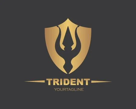 Trident Logo Template vector icon illustration Illustrazione stock
