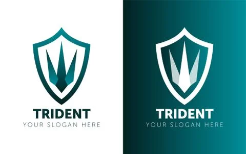 Trident Logo Template vector icon illustration design. abstract color gradient Stock Illustration
