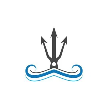 Trident Logo Template vector icon Illustrazione stock
