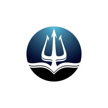 Trident Logo Template vector icon Illustrazione stock