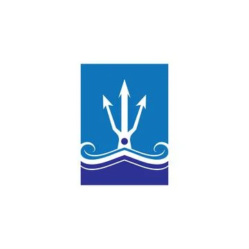 Trident Logo Template vector icon Illustrazione stock