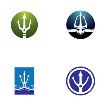 Trident Logo Template vector icon Illustrazione stock