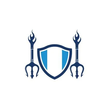 Trident Logo Template vector icon illustration Illustrazione stock