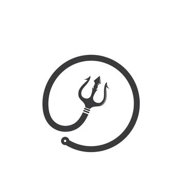 Trident Logo Template vector icon illustration Illustrazione stock