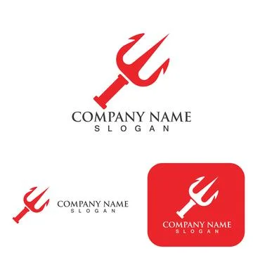 Trident Logo Template vector icon Illustrazione stock