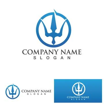 Trident Logo Template vector icon Illustrazione stock