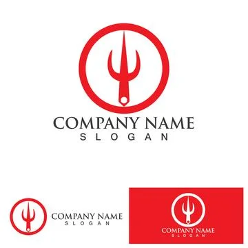 Trident Logo Template vector icon Illustrazione stock