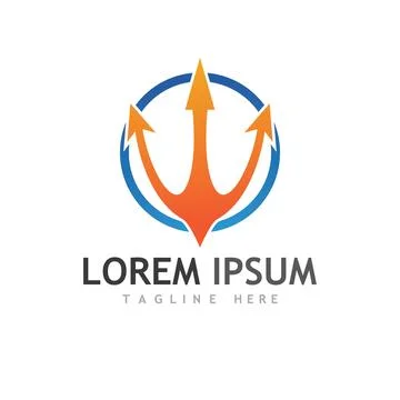 Trident Logo Template vector icon Illustrazione stock