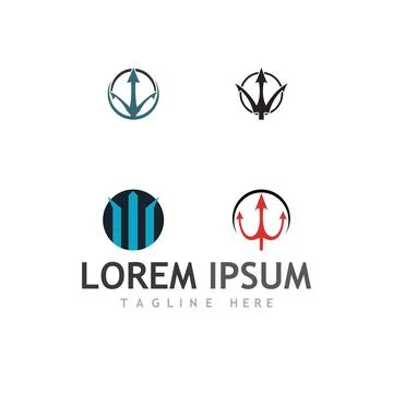 Trident Logo Template vector icon Illustrazione stock
