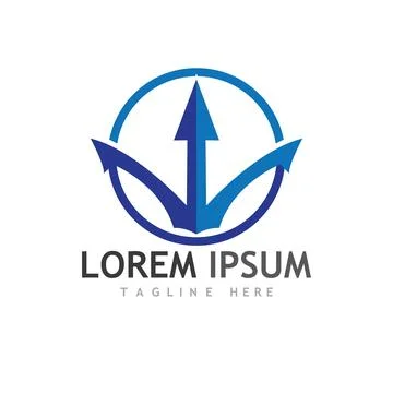 Trident Logo Template vector icon Illustrazione stock