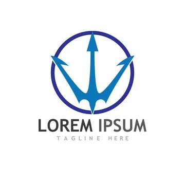Trident Logo Template vector icon Illustrazione stock