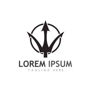 Trident Logo Template vector icon Illustrazione stock