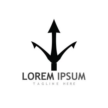 Trident Logo Template vector icon Illustrazione stock