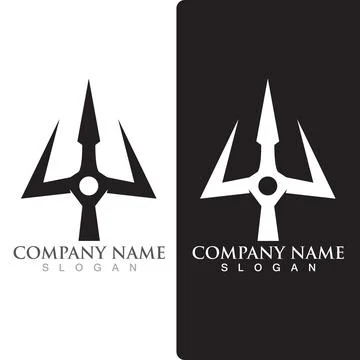 Trident Logo Template vector icon Illustrazione stock