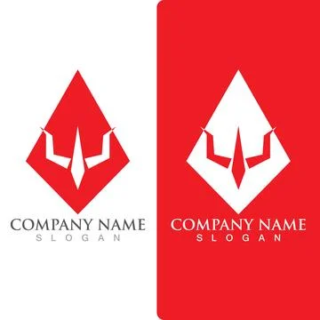 Trident Logo Template vector icon Illustrazione stock
