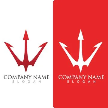 Trident Logo Template vector icon Illustrazione stock