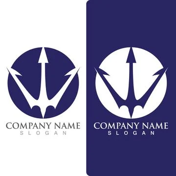Trident Logo Template vector icon Illustrazione stock