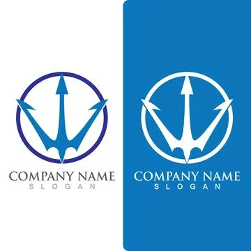 Trident Logo Template vector icon Illustrazione stock