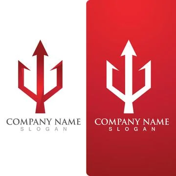 Trident Logo Template vector icon Illustrazione stock