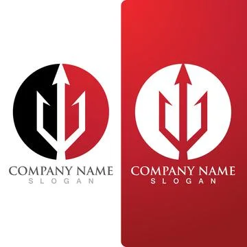 Trident Logo Template vector icon Illustrazione stock