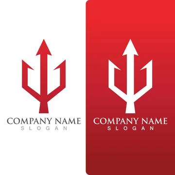 Trident Logo Template vector icon Illustrazione stock