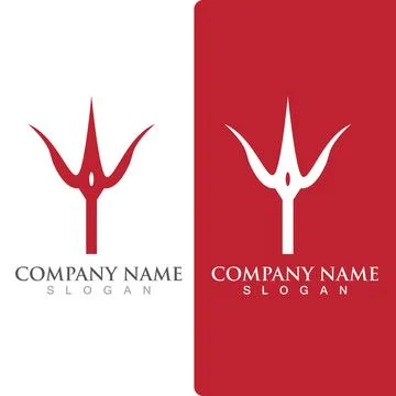 Trident Logo Template vector icon Illustrazione stock