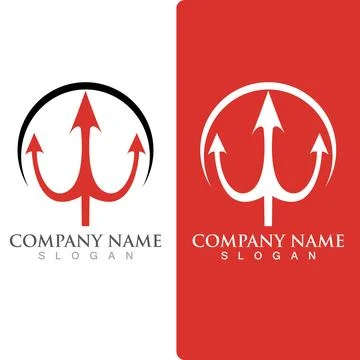 Trident Logo Template vector icon Illustrazione stock