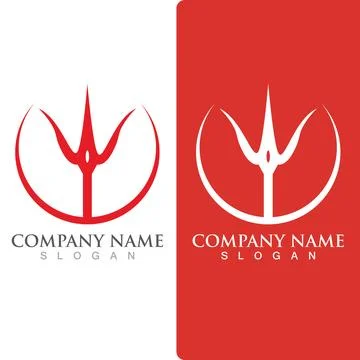 Trident Logo Template vector icon Illustrazione stock
