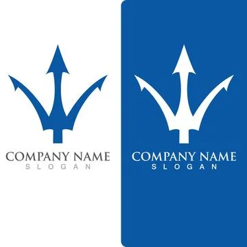 Trident Logo Template vector icon Illustrazione stock