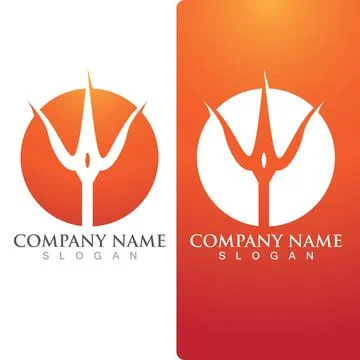 Trident Logo Template vector icon Illustrazione stock