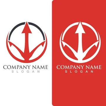 Trident Logo Template vector icon Illustrazione stock