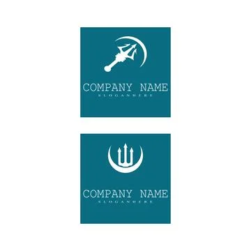 Trident Logo Template vector icon illustration design Illustrazione stock