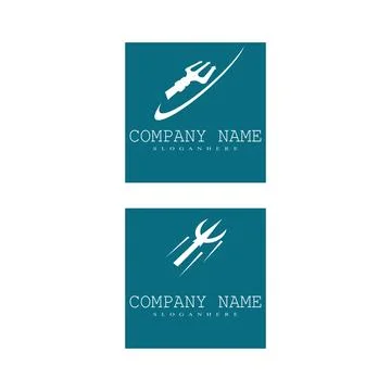 Trident Logo Template vector icon illustration design Stock Illustration