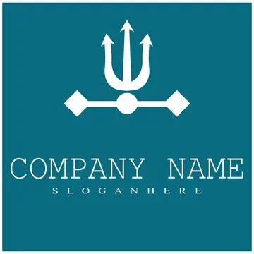 Trident Logo Template vector icon illustration design Illustrazione stock