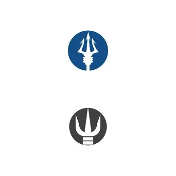 Trident Logo Template vector icon illustration design Stock Illustration