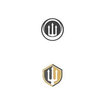 Trident Logo Template vector icon illustration design Illustrazione stock