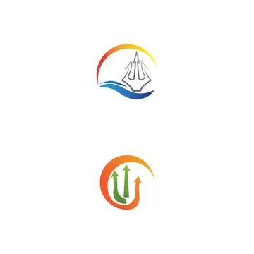 Trident Logo Template vector icon illustration design Illustrazione stock