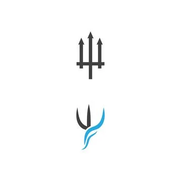 Trident Logo Template vector icon illustration design Illustrazione stock