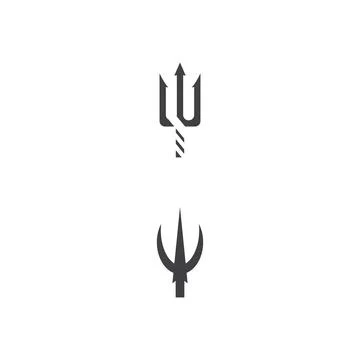 Trident Logo Template vector icon illustration design Stock Illustration